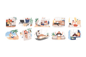 This image show the flexibility of doing remote work