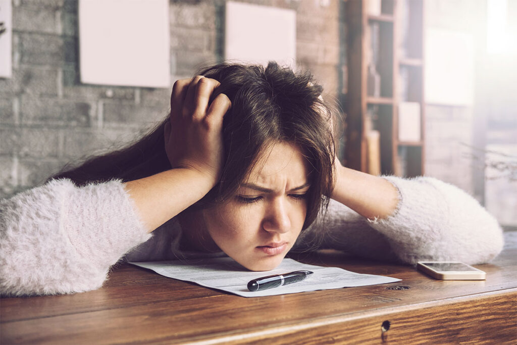 this images show the stress behind the filling out information in resume